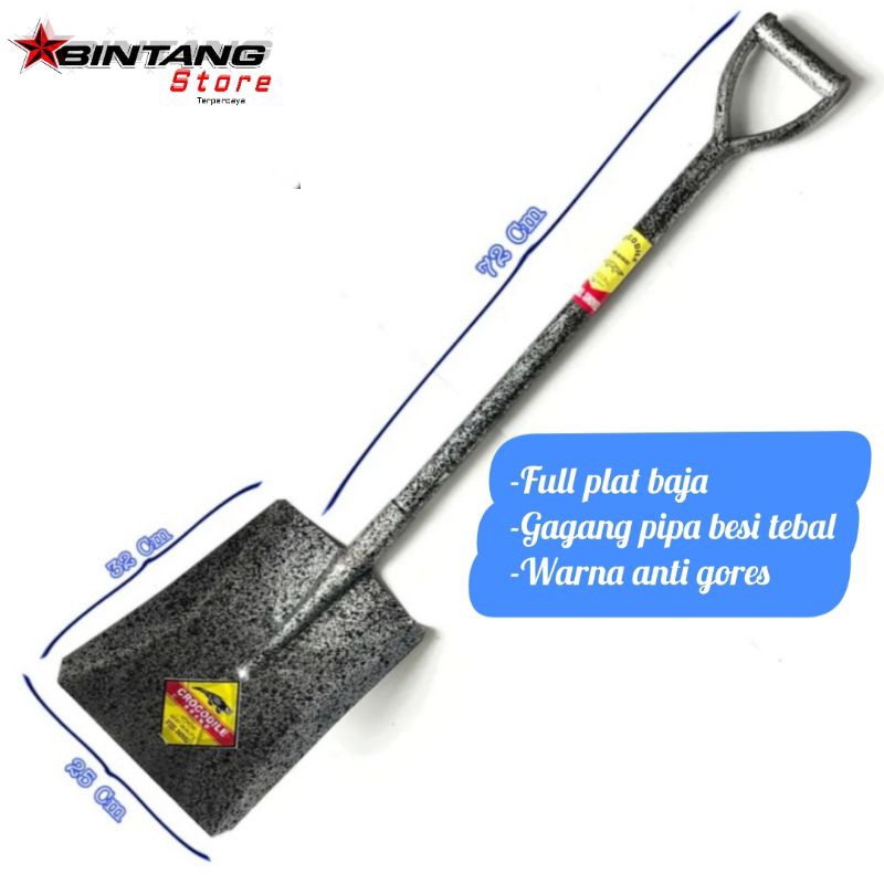 Jual Sekop pasir crocodile pipa besi-sekop injak tanah berkualitas ...