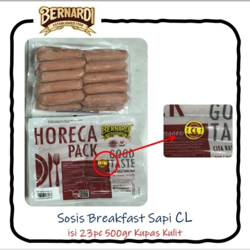 Jual Sosis Sapi Bernardi Horeca Pack Cl 500g Shopee Indonesia