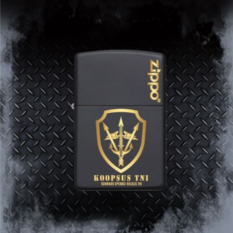Jual Korek api Zippo Matte Black Grafir laser Motif KOOPSUS TNI ...
