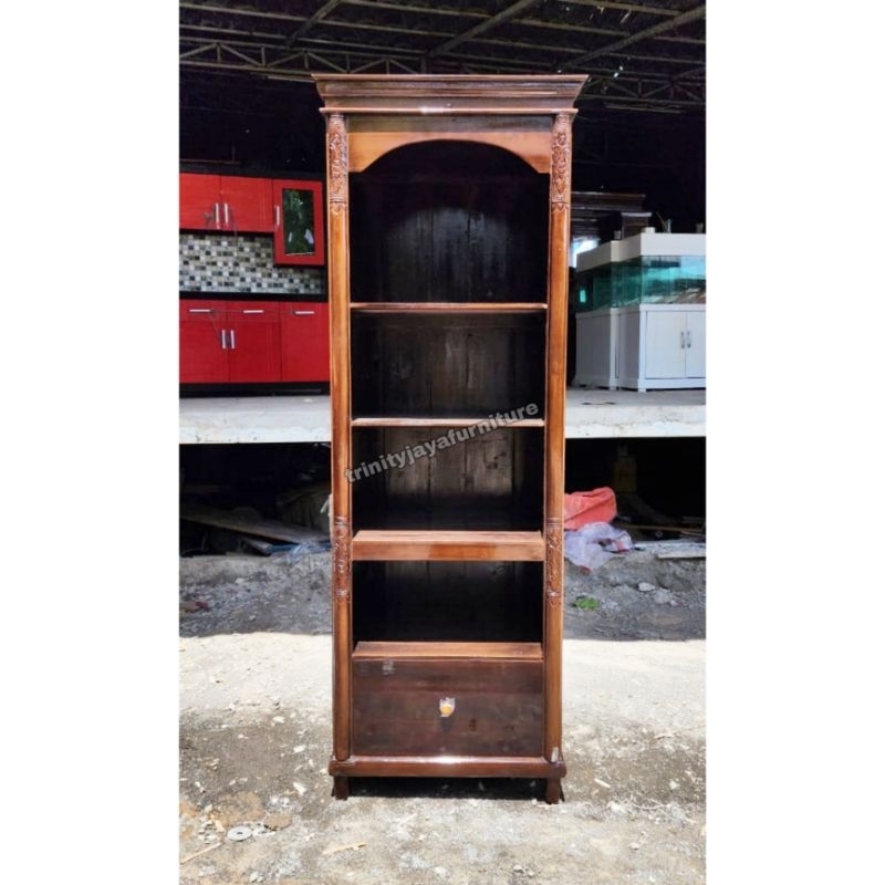 Jual Lemari Serbaguna Tanpa Pintu Kayu Jati Muda Trinityjayafurniture Shopee Indonesia