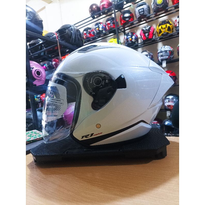 Jual HELM NHK R1 MAX SOLID ALL WARNA HALF FACE DOBEL VISOR ORIGINAL SNI ...