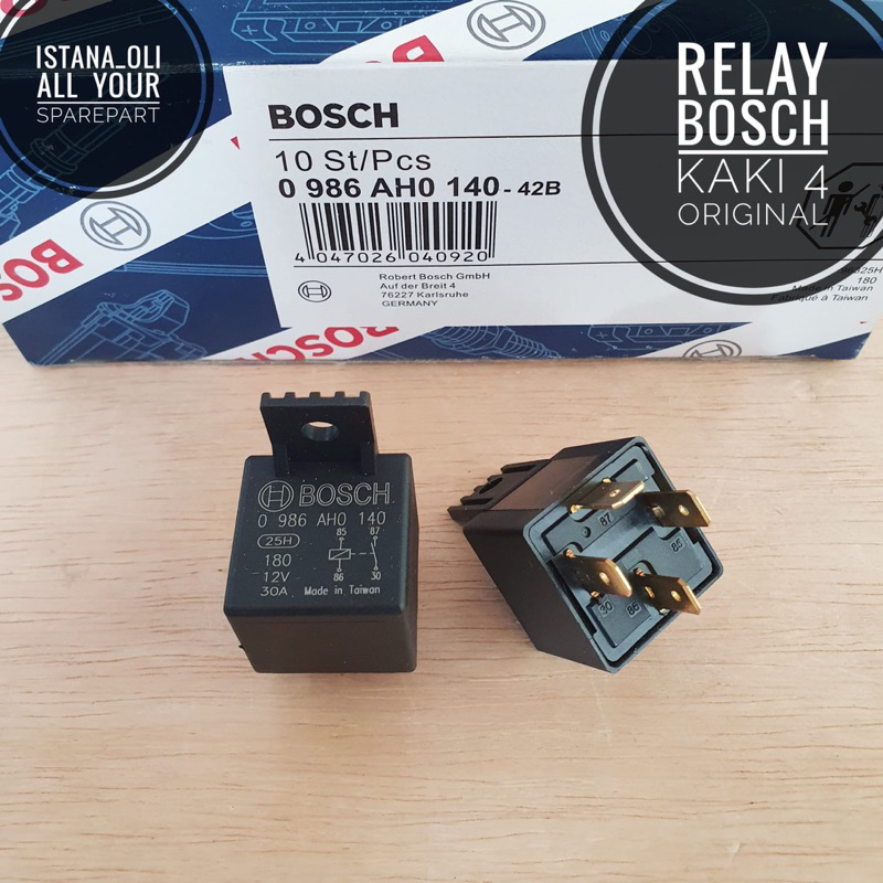 Jual Relay Rellay Relai Bosch Kaki 4 12V Klakson Starter Lampu Original