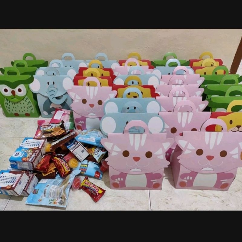 Jual Goodie Bag Ultah Anak Animal Souvenir Ulang Tahun Bingkisan