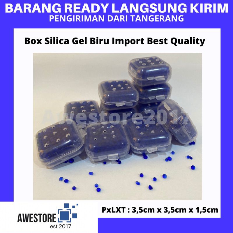 Jual Silica Gel Blue Silika Biru Kotak Plastik Dry Box Kamera Drybox