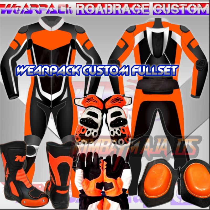Jual Paket Custom Wearpack Roadrace Balap Set Sepatu slinding pad Glove ...
