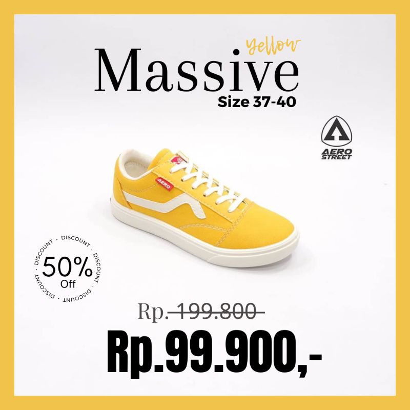 Jual Aerostreet 37 40 Massive Kuning Sepatu Sneakers Casual Sport