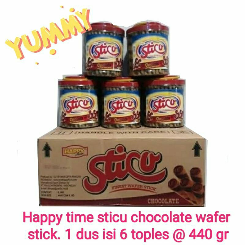 Jual happy time sticu wafer stick chocolate carton | astor 1 dus isi 6 ...