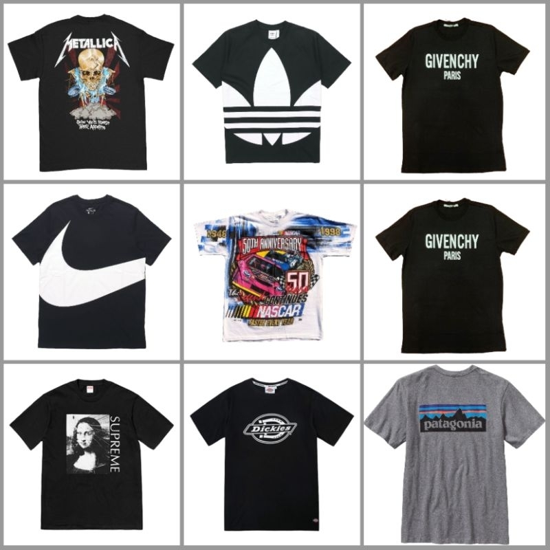 Jual (COD) THRIFT KAOS BRAND KAOS VINTAGE BRANDED MUSIK KAOS MURAH