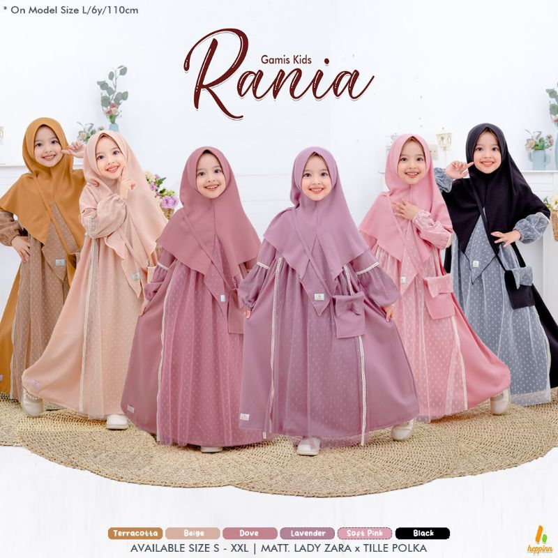 Jual Gamis Pesta Anak Rania Dress Cantik Baju Muslim Tile Cewek Set ...