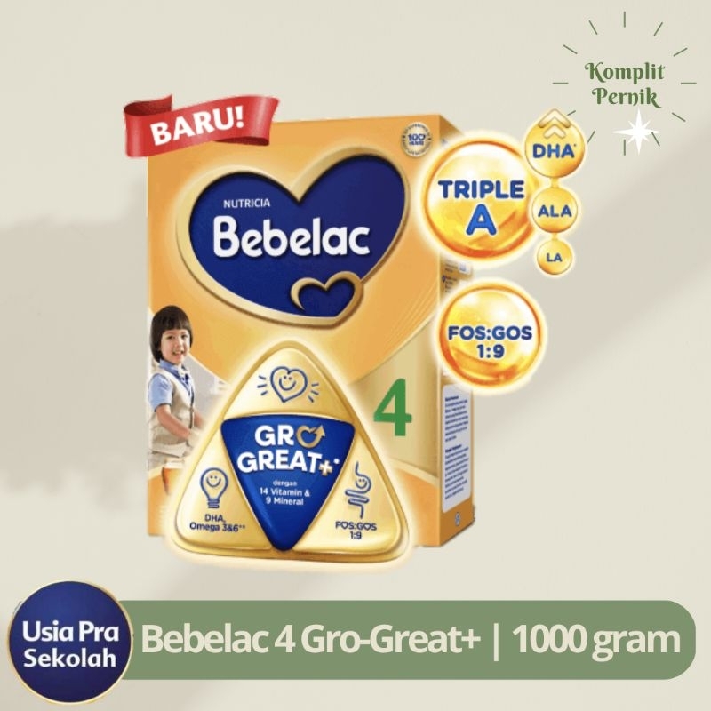 Jual BEBELAC 4 GRO GREAT+ SUSU PERTUMBUHAN ANAK PRA SEKOLAH 1 KG / 1000 ...