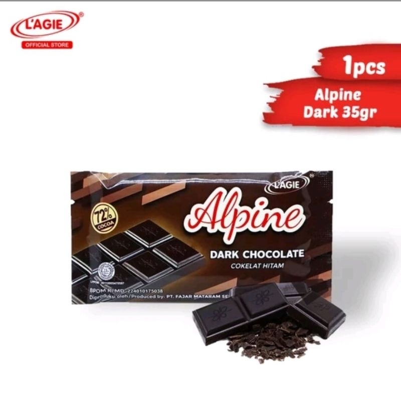 Jual Coklat Hitam Lagie Alpine Dark Chocolate 1pcs @35g | Shopee Indonesia