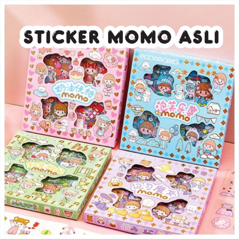 Jual Stiker Momo Isi 100 Lembar 4 Warna Dapat Box Sticker Waterproof Korea Tumbler Aesthetic 4593