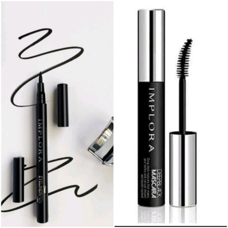 Jual Implora deep black mascara waterprof , Eyeliner spidol implora