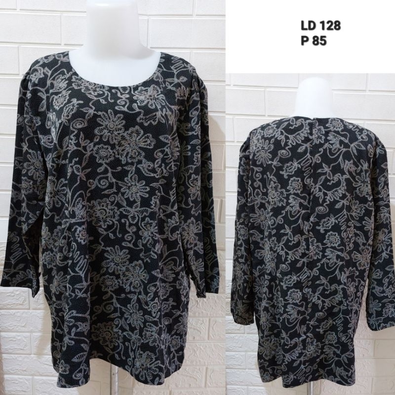 Kemeja Lengan Panjang Doris Black Grey