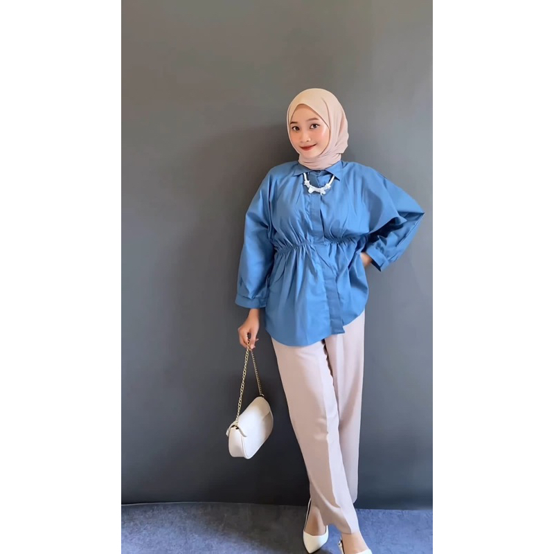 Jual Alya Shirt Kemeja Wanita Atasan Wanita Oversize Shopee Indonesia