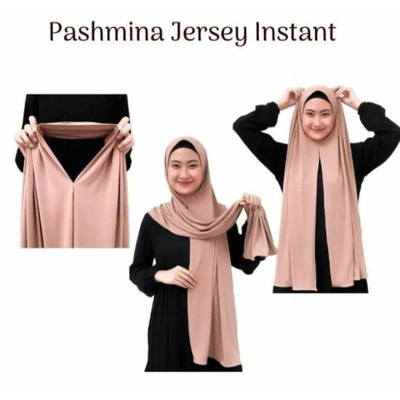 Jual HIJAB PASHMINA JERSEY INSTAN || pashmina instan Jersey