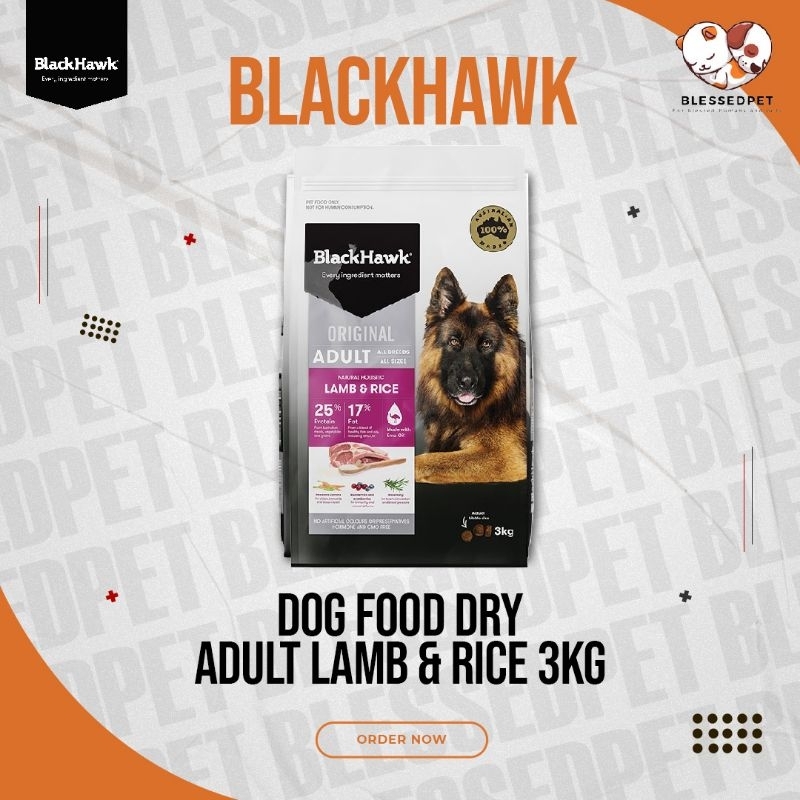 Jual BLACKHAWK Dog Food Dry Adult Lamb & Rice 3kg Shopee Indonesia
