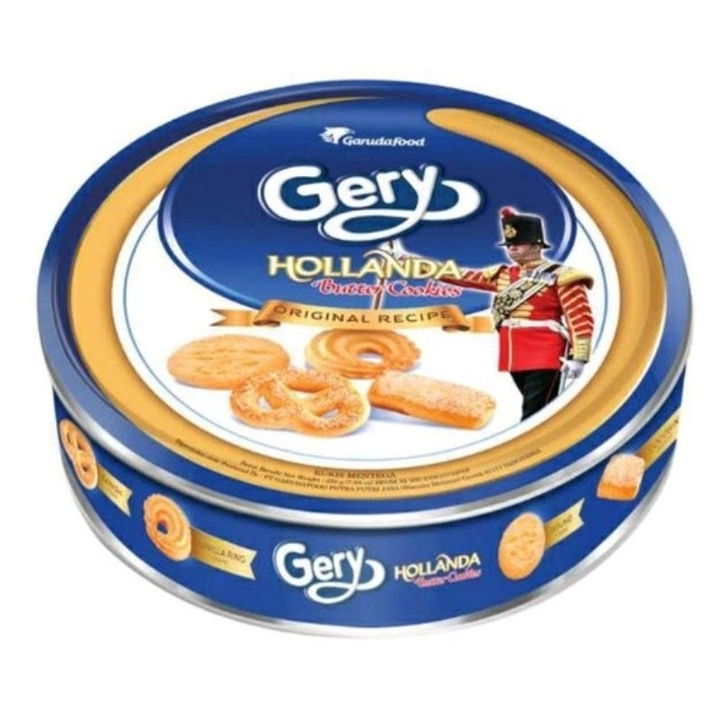 Jual GERY Hollanda BUTTER COOKIES 450GR biskuit mentega kaleng lebaran