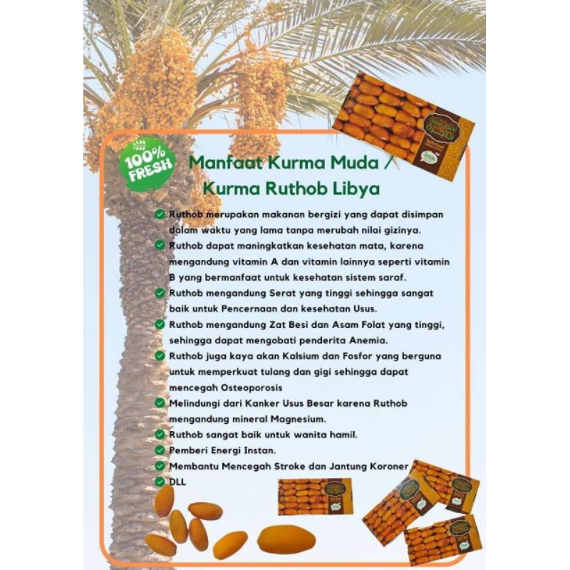 Jual Kurma Muda Rutob/Rutab/ Ruthob Libiya/Luxuri/Tripoli 1 kg Segar ...