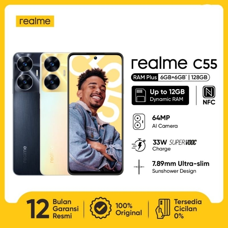 Jual REALME C55 NFC RAM 8/256GB [ 6+6/128GB ] 64MP 33W SUPER VOOC HELIO ...