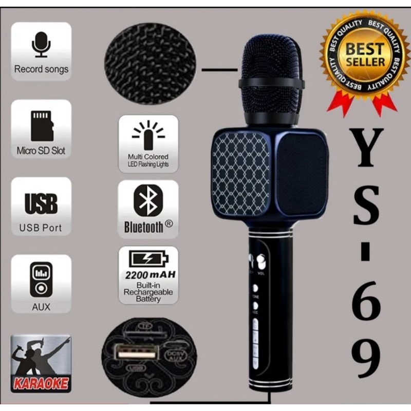 Jual PROMO MIC BLUETOOTH SU YOSD YS-69 ORIGINAL/MICROPHONE WIRELESS KTV ...