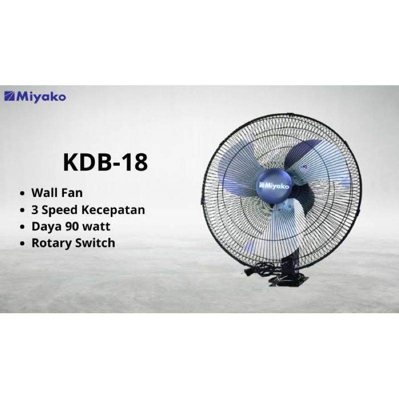 Jual KIPAS ANGIN DINDING BESI MIYAKO KDB 18 / WALLFAN INDUSTRIAL KDB 18 ...