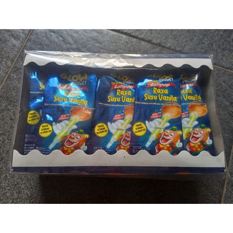 Jual permen magic glow lollipop rasa susu vanila box isi 24pcs*10gr ...