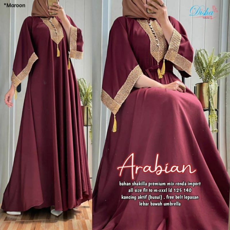 Jual Simifashion Premium Abaya Arabian Renda Bahan Shakilla Ukuran