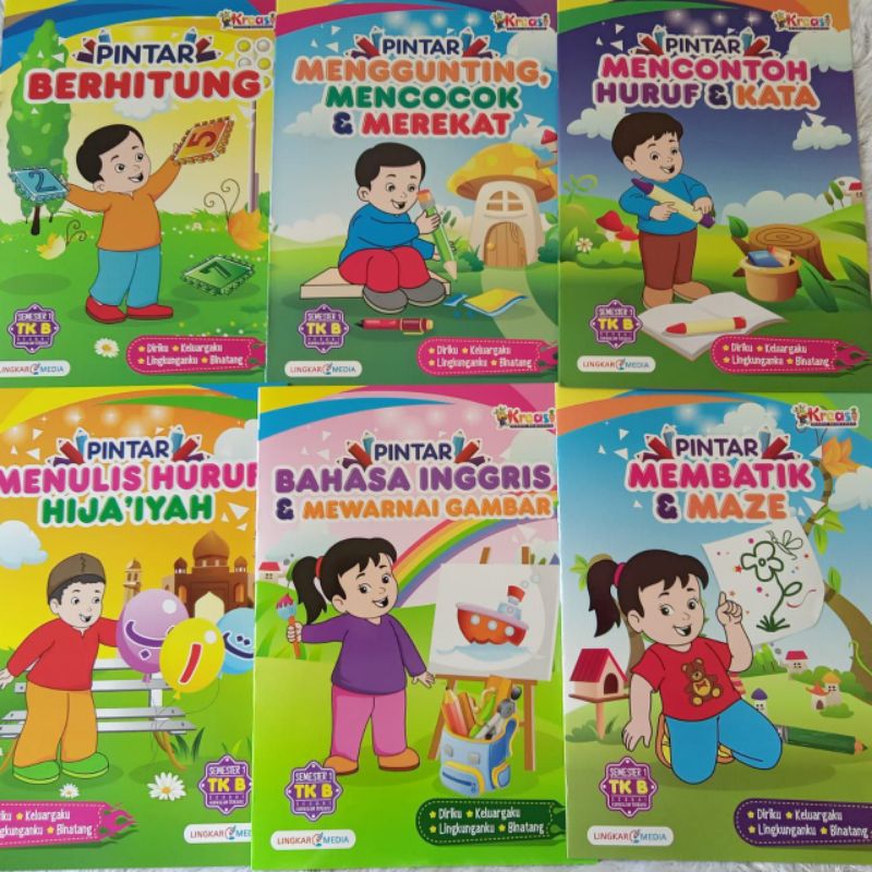 Jual Buku Berlatih TK B - Berhitung Mencocok Menggunting Merekat ...