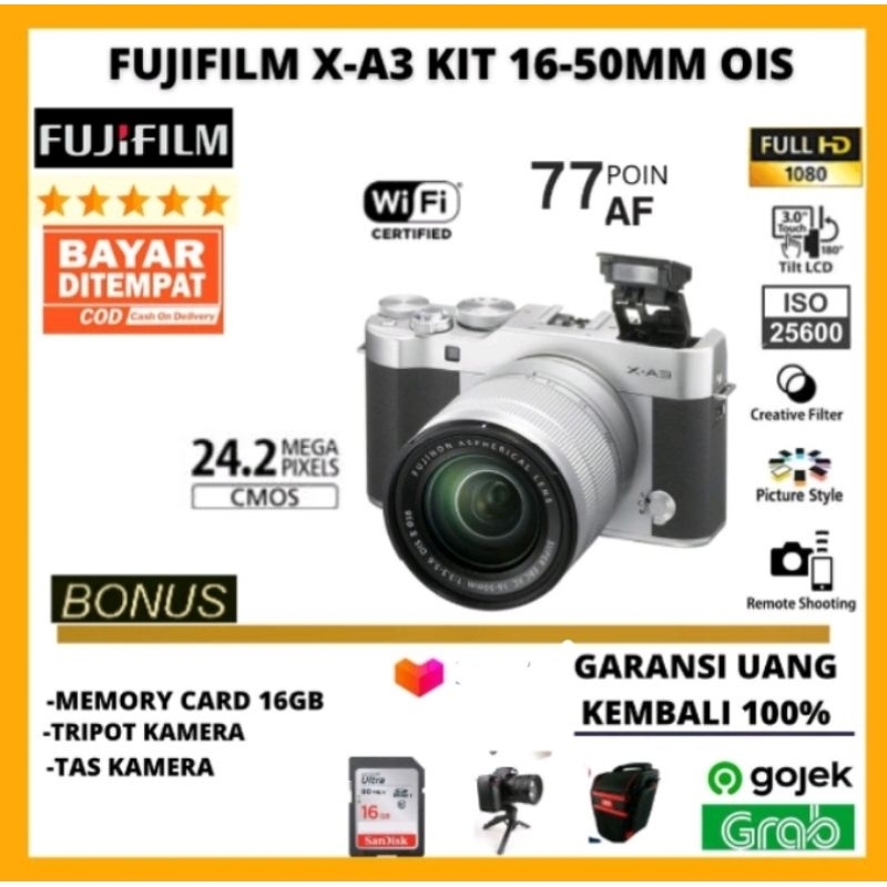Jual Fujifilm Xa3 Fuji xa2 kit 16-50mm ois ii kamera free accesories