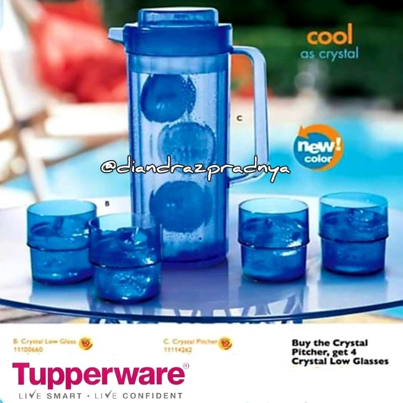 Jual Elegant Crystal Pitcher Set Tupperware 2L | Shopee Indonesia