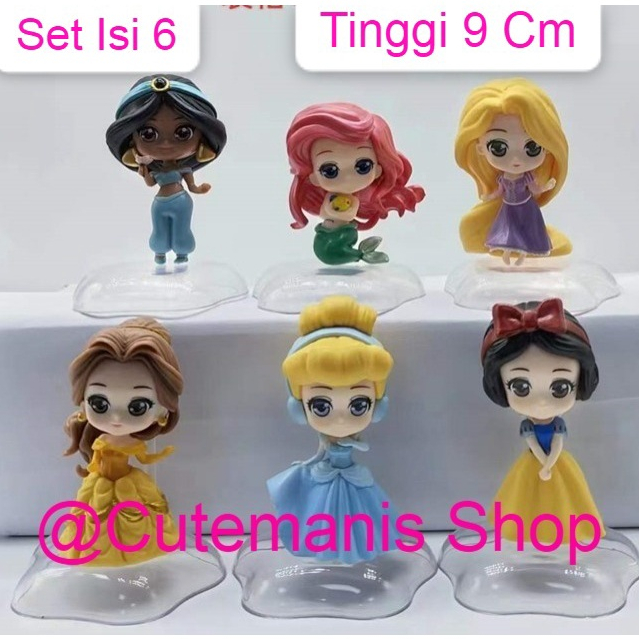 Jual Figure Disney Princess Ariel Cinderella Jasmine Snow White Belle ...