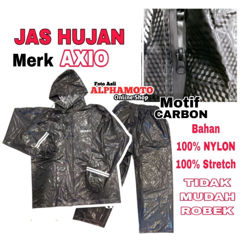 Jual Jas Hujan Axio Nylon Carbon Baju Celana Ax Shopee Indonesia