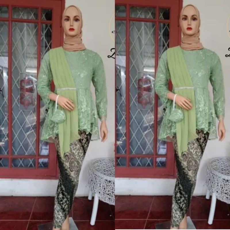 Jual New couple kebaya warna sage Green / kebaya tunangan warna sage