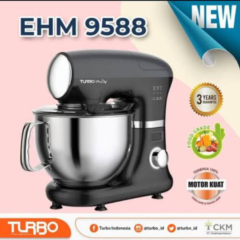 Jual Turbo Stand Mixer EHM 9588 MIXER ROTI PRO CHEF 5.5L 900W