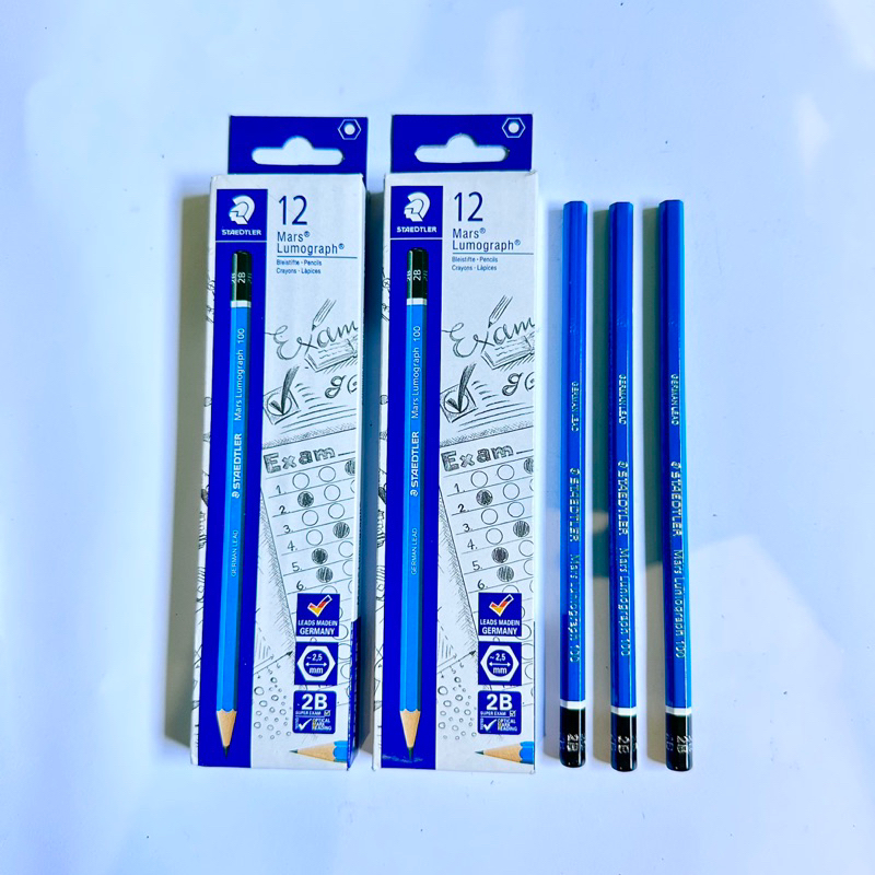 Jual Pensil 2B Staedtler Mars Lumograph Isi 12 Pcs | Shopee Indonesia