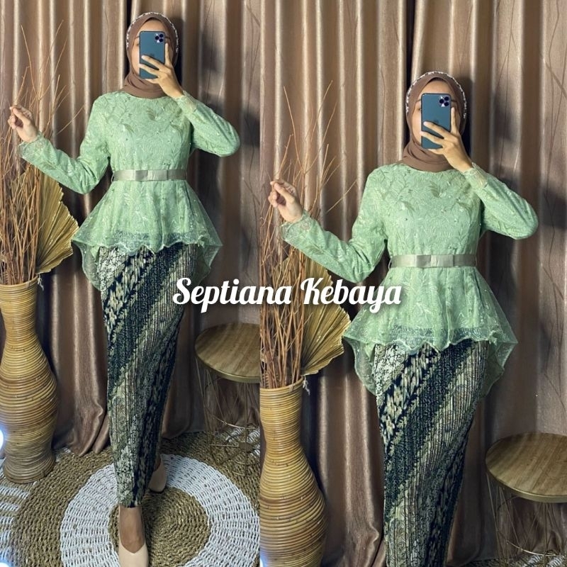 Jual New couple kebaya warna sage Green / kebaya tunangan warna sage