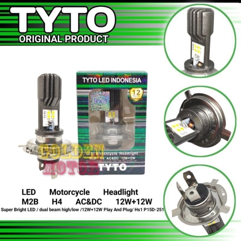 Jual Lampu LED Bohlam LED Original TYTO M2B H4 Bohlam AC & DC Lampu