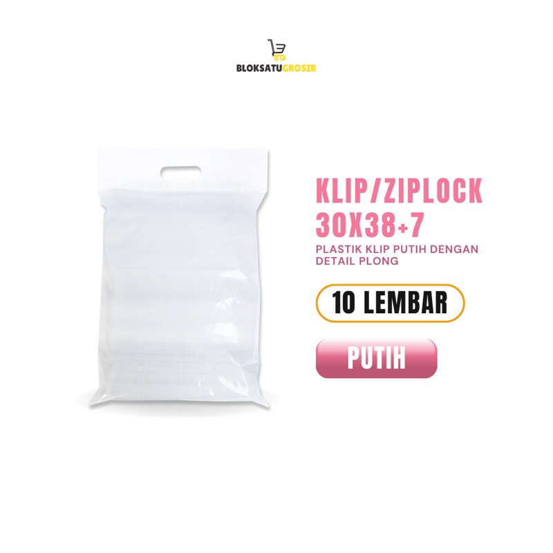 Jual Plastik Klip Plong Putih Ziplock 30x40 Isi 10 Lembar Plastik Pe Klip Malang Shopee 1687