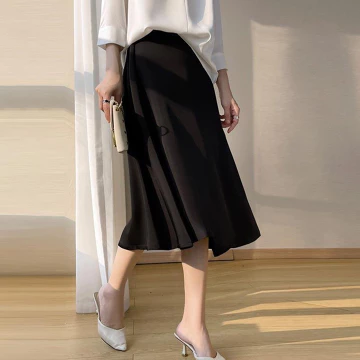 Korean Skirt Rok Satin Rok Korea Bawahan Satin