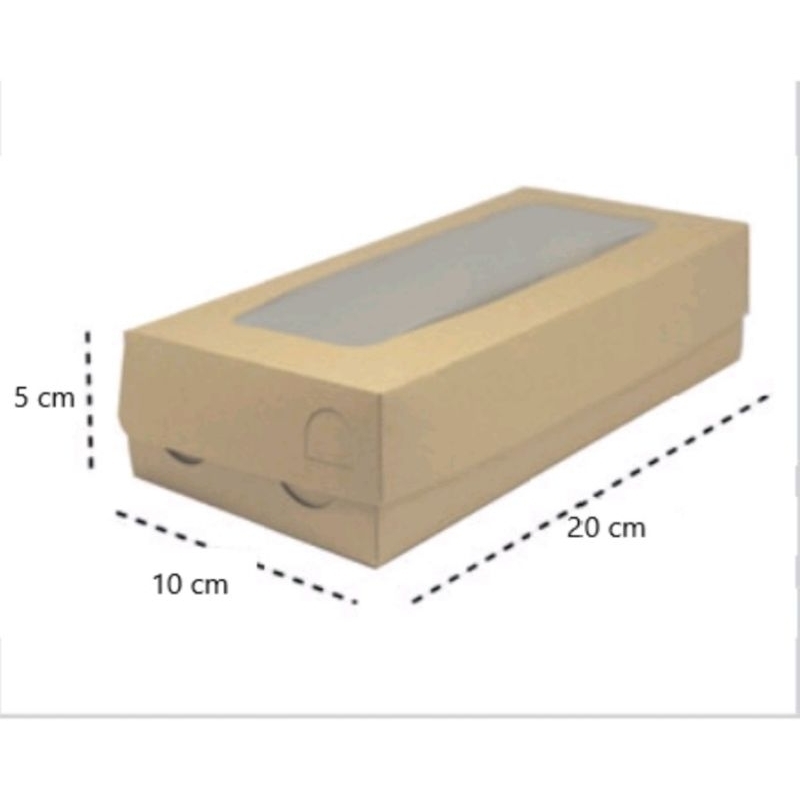 Jual Dia Brown Kraft Long Box XS 20x10x5/ 300 GSM (WINDOW ) Shopee