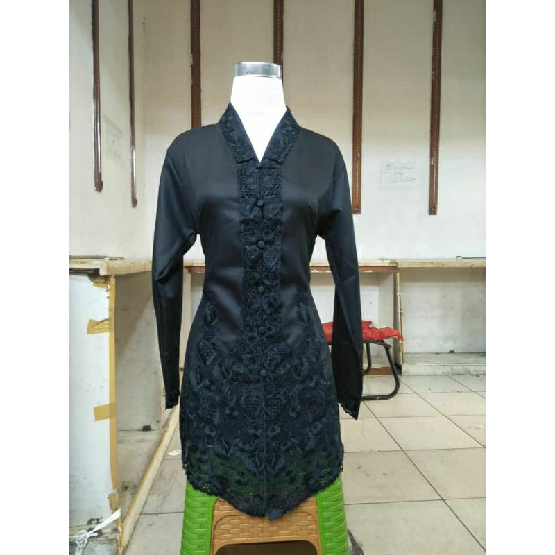 Jual Kebaya Encim Modern Bordir Senada Lengan Panjang Katun Betawi