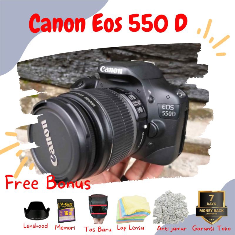 Jual Canon 550D + Lensa Kit 18-55 Mm + Memori 16 Gb + Tas Baru ...