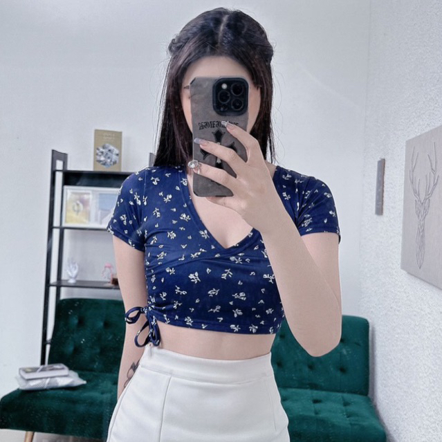 Jual 【Miss YoYo】Korean BM Girls VNeck Atasan Wanita Crop Top 2514 (S