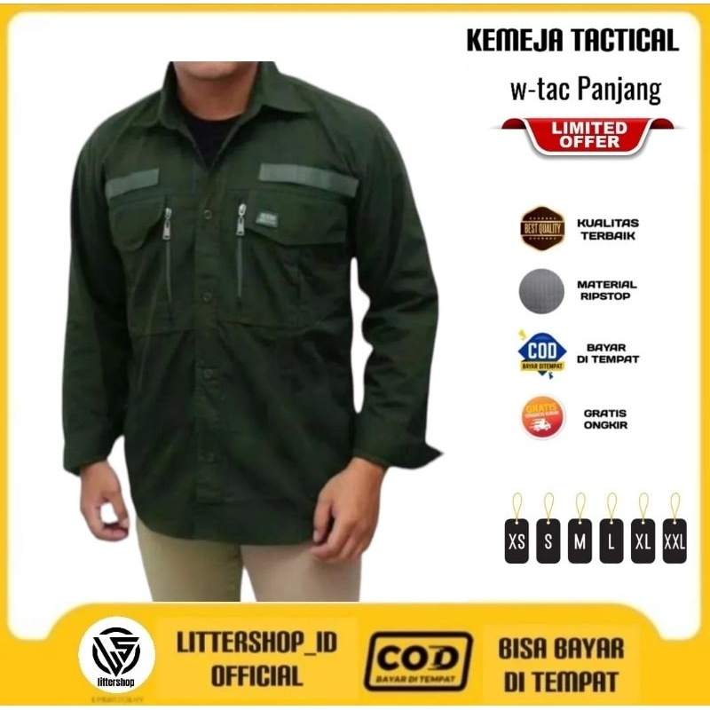 Jual Kemeja Tactical W Tac Lengan Panjang Baju Taktikal Pdl Lapangan