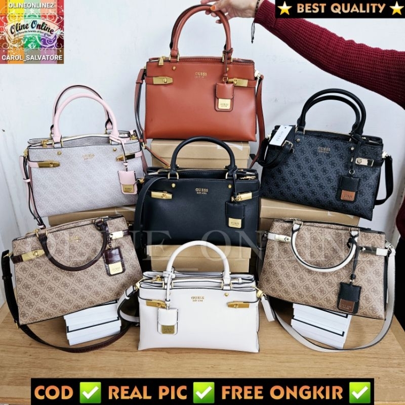 Jual (WODB)tas zadie satchel big top handle 7 warna logo croco brown beige broken white brown