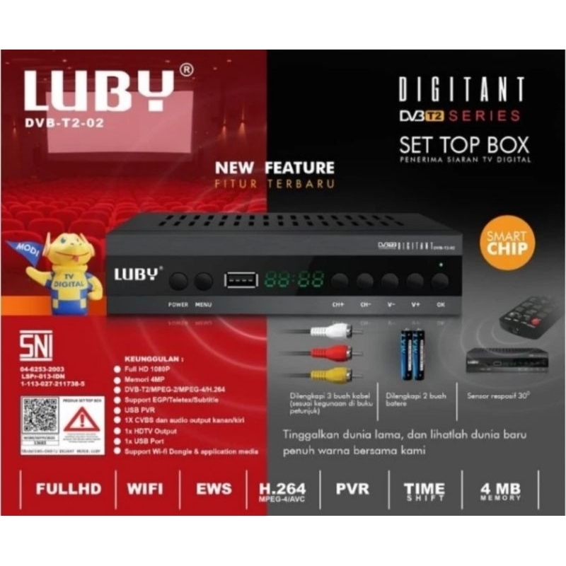 Jual Set Top Box Luby T2 01 T202 / STB 01 STB Sanex Siaran Digital