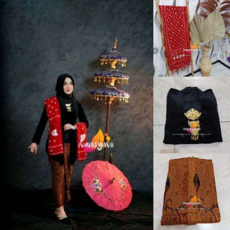 Jual Full Set Baju Cewek Adat Jawa, Model Kutubaru - Motif Wahyutumurun