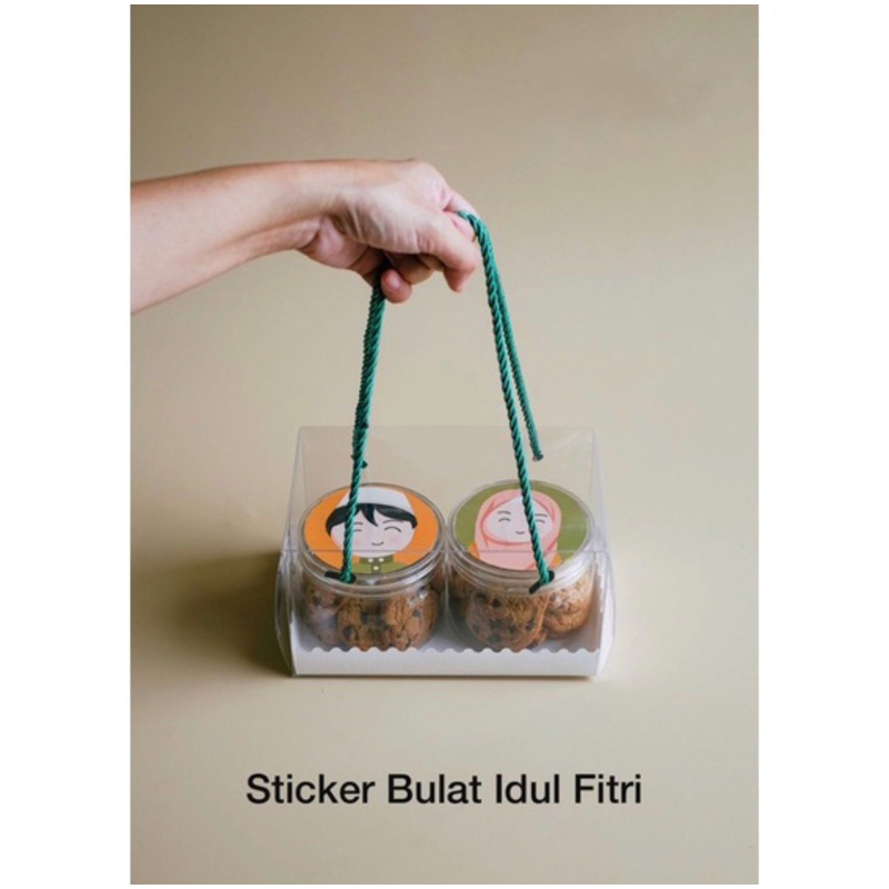 Jual Sticker Toples Idul Fitri Bulat Stiker Toples Lebaran Label Kue