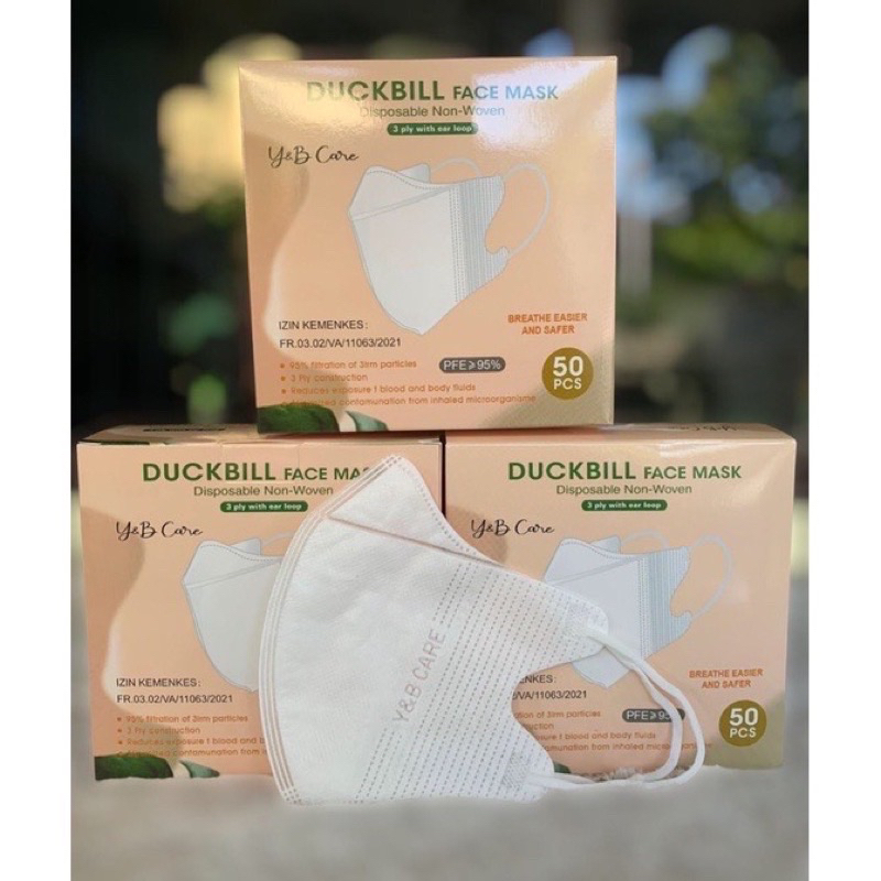 Jual Facemask Duckbill Y&B 3ply Premium Mask Garis Seperti Sensi/Masker ...